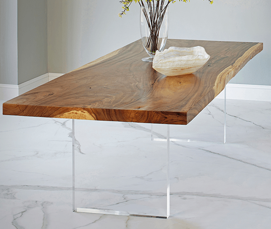 Polished Acrylic Dining Legs / 23x2x27"h