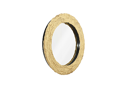 Molten Mirror Round, Gold Leaf