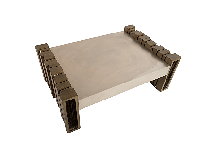 Barcode Coffee Table Mahogany, Stainless Steel